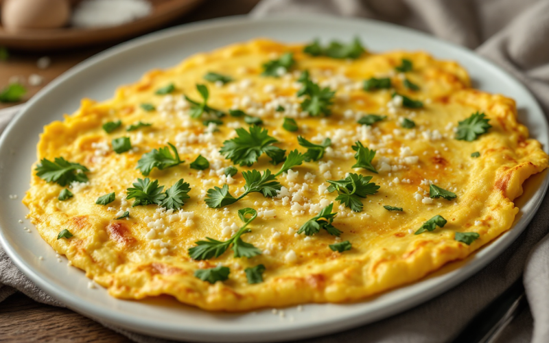 Omelete de Espinafre e Queijo