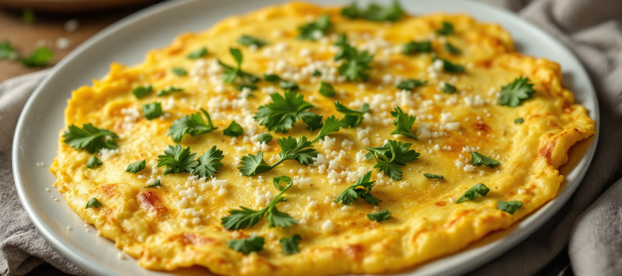 Omelete de Espinafre e Queijo